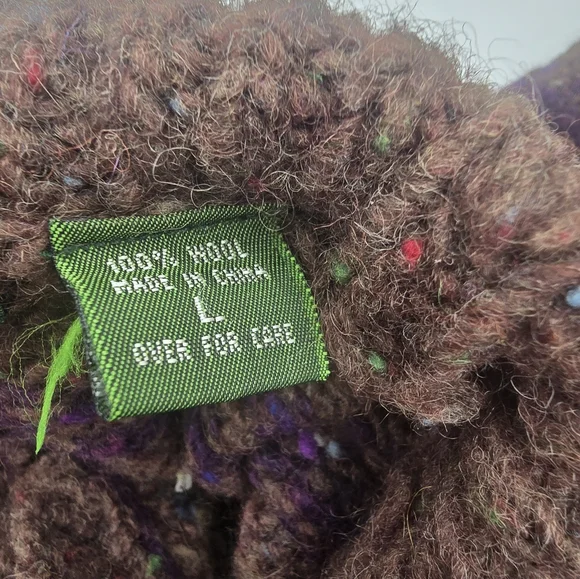 Outback Red Sweater Women Large Brown Purple Aztec Diamond Shawl Relaxed Wool - Picture 4 of 10